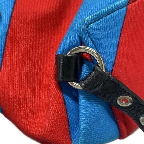 Auth miumiu - 5BZ006 Blue Red Multi Canvas Leather Backpack - Picture 9 of 16